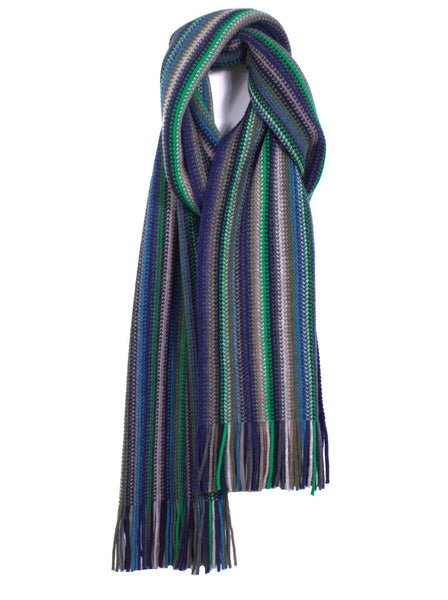 Multi Striped Soft Wool Knit Scarf