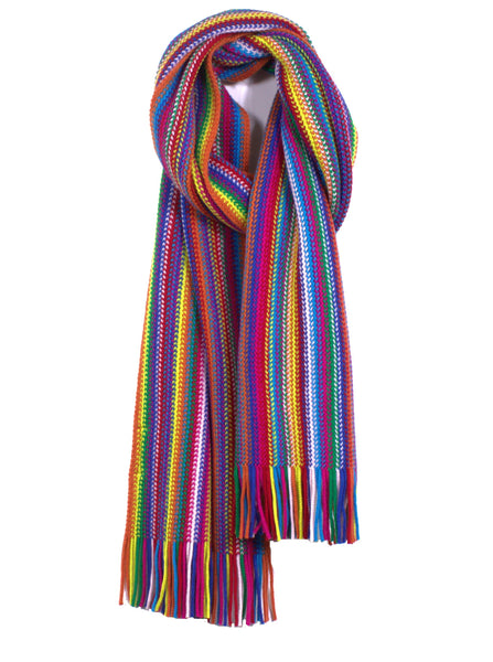 Cozy Multi Colored Soft Wool Knit Scarf