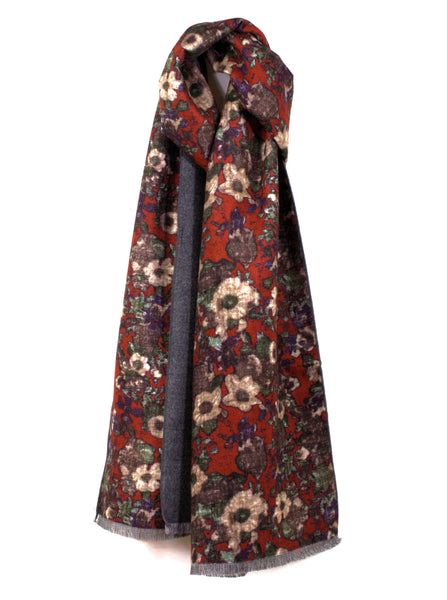 Reversible Floral Bamboo Scarf