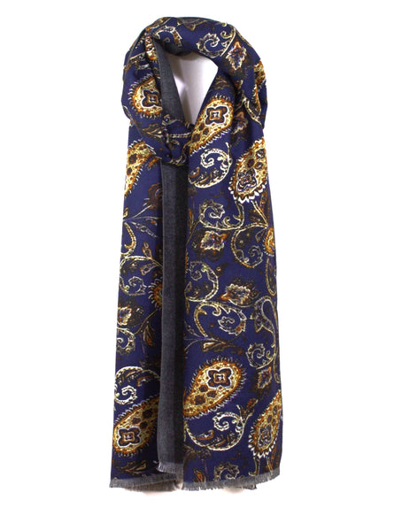 Paisley Printed Bamboo Scarf – Reversible to Solid