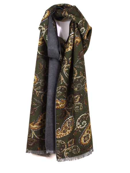 Paisley Bamboo Scarf – Reversible to Solid