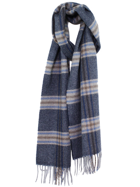 Classic Plaid Cashmere Scarf with Fringe