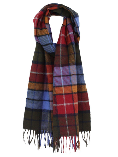 Colorful Plaid Cashmere Scarf with Fringe