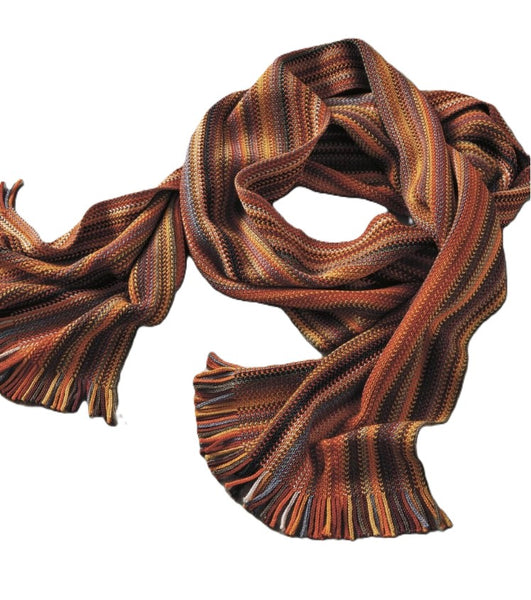 Fall Hues Wool Knit Scarf