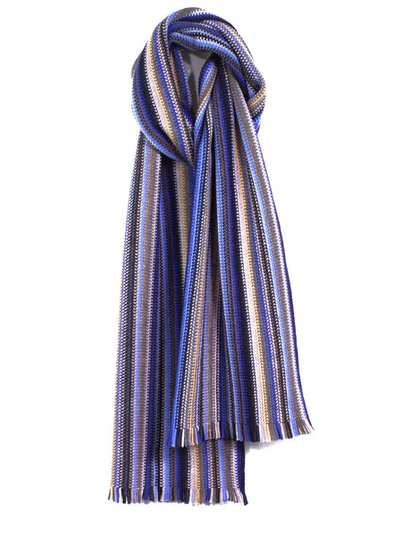Blues Wool Knit Scarf