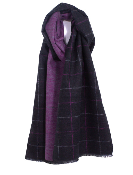 Elegant Windowpane Brushed Silk Scarf