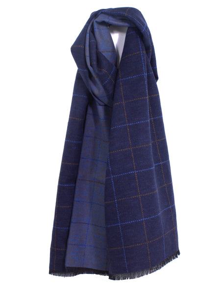 Chic Windowpane Brushed Silk Scarf