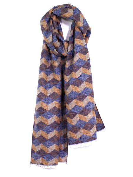 Fab & Fun Colorful Geometric Brushed Silk Scarf