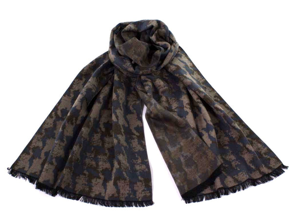 Elegant Houndstooth Brushed Silk Stole