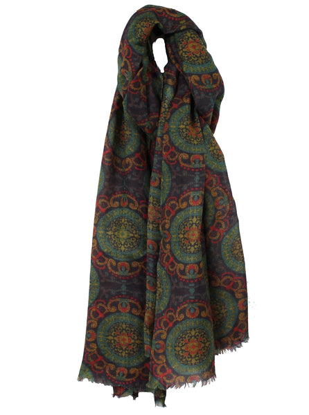Lovely Printed Wool Challis Scarf