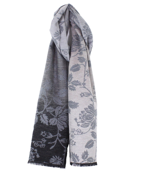 Floral Neutral Brushed Silk Scarf