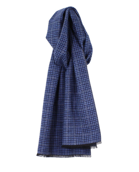 Windowpane Brushed Silk Scarf
