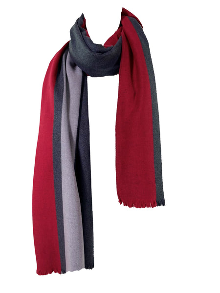 Red Racer Stripe Brushed Silk Oversized Scarf/Wrap